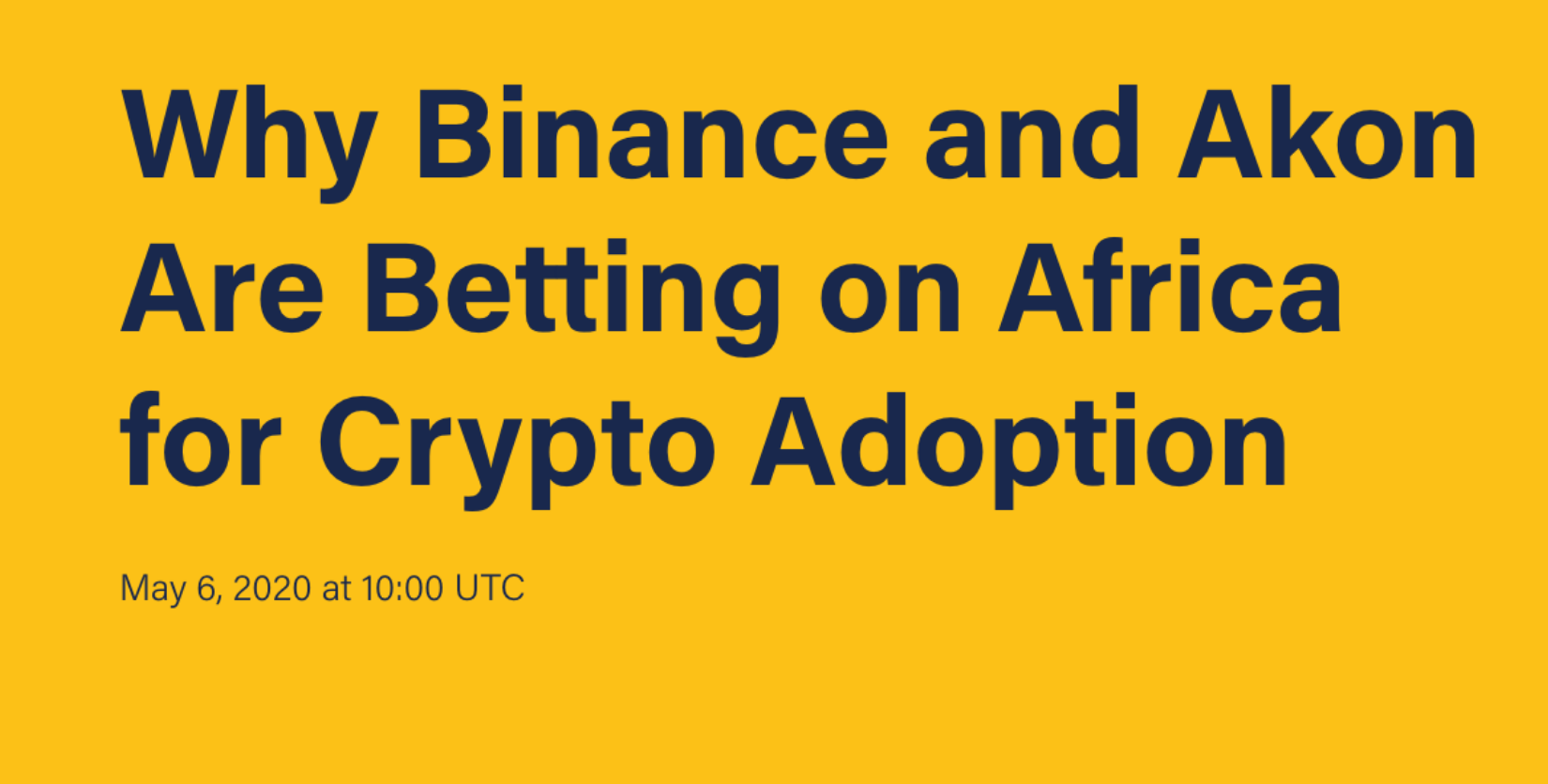Why Binance and Akon Are Betting on Africa for Crypto ...
